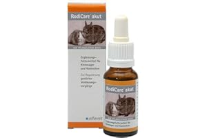 Alfavet RodiCare akut complément Alimentaire pour la régulation des processus digestifs pour Lapins, cobayes et Petits rongeurs, Flacon en Verre de 15 ML avec seringue doseuse