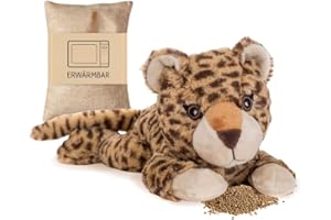 ‎HABIBI Habibi Plush Premium –1850 Baby Leopard, mit herausnehmbarem Körnerkissen - Wärmestofftier/Wärmekissen zum Erwärmen in der Mikrowelle/Backofen …