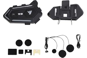 MechKit Bluetooth Casque Moto, Haut Parleur Moto IPX6 Étanche Casque Musique Bluetooth 5.3 USB Type C Batterie 1000 mAh