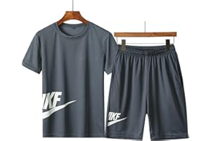 TIUTIU Ensembles De Shorts Et T-Shirts pour Hommes Ensemble De Survêtement De Sport Court 2 Pièces pour Hommes