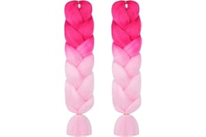 Aomig Braids Extensions, 4 Farben Kunsthaar zum Einflechten, 24" Haarsträhnen zum Braiding Hair，Einflechten Haar Flechten Extensions für Haar Box Braid zum Einflechten Zöpfe