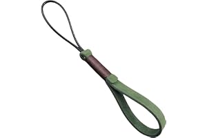 Handmade Genuine Cowhide Leather Keychain Wrist Strap, Suede Light Green Key Fob with Loop Lanyard, Minimalist Key Ring Holder for Bags and Keys, 17 cm