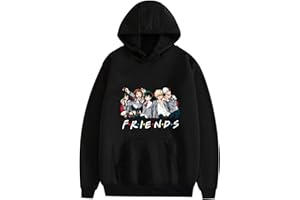 ANJINGUANG My Hero Academia Sweat capuche anime Motif Friends Pull imprimé pour homme et femme Tailles de XXS à 4XL