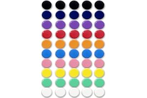 Qualsen Aimant Frigo Magnétique Puissant - Lot de 50 Mini Aimants pour Tableau Blanc, Frigo, Bureau, École, Maison - 10 Couleurs
