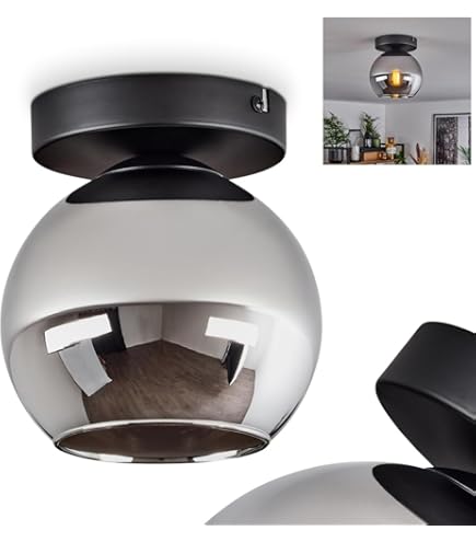 Plafondlamp, hanglamp, hanglamp, wandlamp, tafellamp, hanglamp, bol, zwart, grijs, witte lamp uit serie 830N100 verschillende uitvoeringen (EZ4