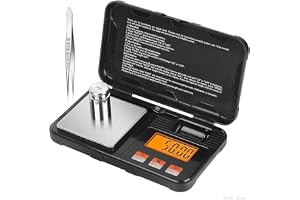 DollaTek Digital fickvåg, 200 g/0,01 g mini viktvåg elektronisk bärbar matgramvåg med kalibreringsvikter pincett skala med hög precision skala