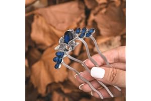 Bohend Rhinestone Hair Comb Crystal Hairpieces Wedding Bun Comb Hair Styling Accessories for Women and Girls (3)