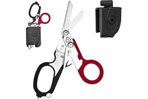 FLRMINGIGIGI Emergency Shears with Strap Cutter and Glass Breaker Foldable Stainless Steel Scissor Pliers Outdoor Camping Rescue Scissors Tools