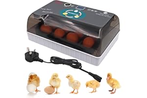 Svauoumu 12 Eggs Incubator Breeding Egg Incubator, Automatic Turnover and Temperature Control Incubator, Laboratory Incubator with LED Lights for Chicken, Duck, Goose and Quail