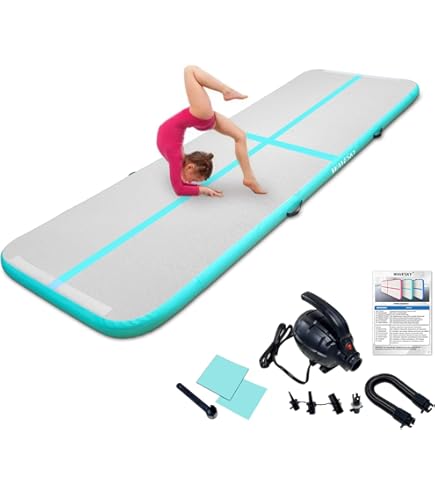Hijofun Gymnastiekmat, opblaasbaar, 3 m, 15 cm hoog, trainingsmat, lange vloermat, opblaasbare yogamat, taekwondo