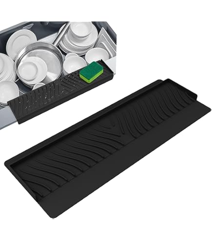 Paraspruzzi In Silicone Per Lavello Da Cucina, 49x5x8.5 Cm, Antischizzo Riutilizzabile, Facile Da Pulire, Adatto Per Lavelli E Piani Di Lavoro, Verde Oliva - 5