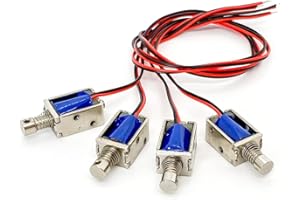 QINIZX 4Pcs DC 12V Micro Push Pull Solenoid Electromagnet Mini Solenoid Linear Actuator Magnet Valve 4mm Stroke Open Frame Solenoid Electromagnet Linear Motion 5.5W 0.15N