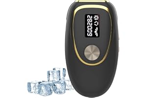 GDWD IPL Geräte Haarentfernung Mit Funktion Gefrierpunkt-Photonen,999.900 Blitze Schmerzfreie Haarentfernungsgerät Für Körper Gesicht Bikini-Zone Frauen und Männer (Schwarz)