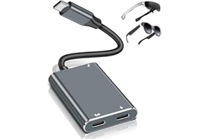 NCGGY XREAL Hub Charging and Play Adapter,USB C to AR Glasses Adapter for XREAL One/Air 2 Pro,Rokid,Viture,Compatible Steam Deck,ROG Ally,Switch,i Phone15 or Type C Phone,Support 65W Fast Charging and 60Hz