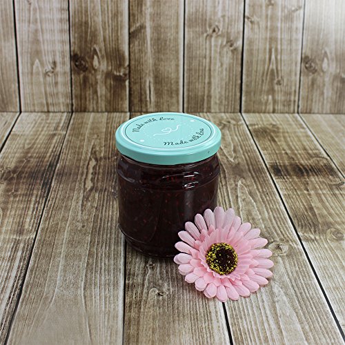 COM-FOUR® 40x Ersatzdeckel „Made with love“, Deckel für Sturzgläser, Marmeladengläser, Einmachgläser, TO 82 cm - 3