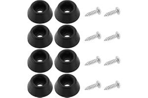 VGOL 8 Uds. Funda Protectora Trasera para Varilla de Billar con Tornillos 27x12mm Accesorios de Parachoques de Goma Soporte de Fondo Plano de Goma (Negro)