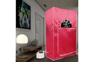 BUTUN Portable Sauna Raum，Mobile Sauna，Mini Sauna für Zuhause，Tragbare Sauna Willowybe，Fernbedienung Timing, Temperatureinstellung，Kann Müdigkeit Lindern, Gewichtsverlust，Entgiftung (100 * 80 * 170cm rot)
