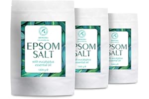 AROMATIKA TRUST THE POWER OF NATURE Sale Epsom 3kg con Olio Essenziale di Eucalipto - 100% Sale Epsom - Magnesium Sulphate Crystals & Eucalyptus for Sink Muscles Lenitivo - Cura Della Pelle - Rilassamento Muscolare - Buon Sonno