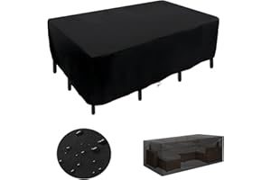 HYFBH Housse Protection Mobilier de Jardin 215x110x75cm Housse Salon de Jardin Exterieur Housse Protection Table Jardin Impermeable Bâche Table Jardin Tissu Oxford Housse de Protection Coupe-Vent