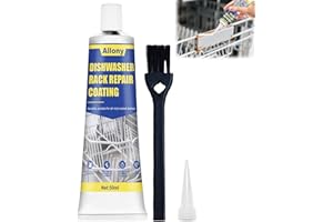 ALLONY Masilla Plastico Reparacion, Goma, Cesta Cubiertos Lavavajillas, Impermeable, Pintura Anticalorica Blanca, Agente Reparador de Cestas Oxidadas del Lavavajillas, 50ML