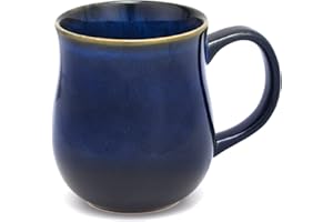 SECELES 500ml Duży Ceramiczny Kubek do Kawy z Dużym Uchwytem, 20Oz Ręcznie Robiony Szkliwiony Duży Kubek do Herbaty do Biura i Domu, Bezpieczny w Kuchence Mikrofalowej i Zmywarce (Gwiaździsty Niebieski)