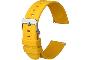 Anbeer Silicone Watch Straps 18mm 20mm 22mm 19mm 21mm, Quick Release Rubber Replacement Bands for Men Women - Extra Long