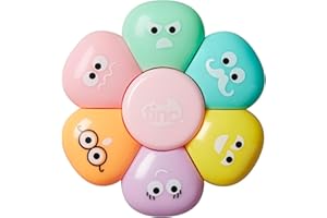 Tinc Evidenziatore Pastello Fluorescente, Punta Fine, Confezione da 6, Colori Morbidi e Luminosi, Ideale per Ufficio e Studenti, Marcatori di Lunga Durata, Inchiostro Non Tossico