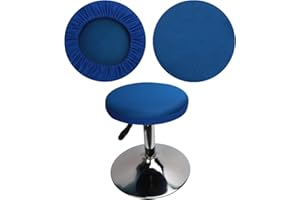 HuaLiSiJi Copri Sgabello Rotondo Fodera Sgabello Rotondo, Lavabile Facile da Pulire Traspirante e Resistente, per Sgabelli Rotondi di 30-40 cm di Diametro (Blu)