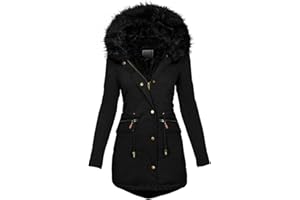 KALORYWEE SUMMER Winter Coats Women Warm Faux Fur Lining Hooded Coat Ladies Plus Size Thicken Jackets Mid-Long Outwear S-5XL KaloryWee