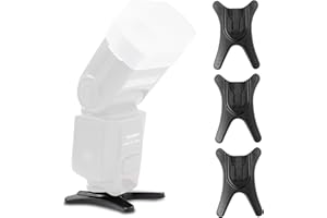 ECENCE 3X Supporto Flash con Filettatura 1/4 Pollici per cavalletto Integrata per Adattatore ISO Standard es. Compatibile con Nikon Canon Olympus Panasonic Pentax Sigma Nissin Yongnuo