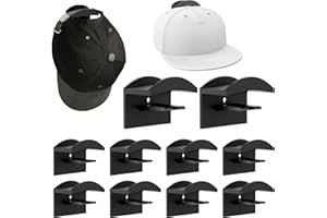 ZEBETTER-HSC 10 Stück Selbstklebende Huthaken, Cap Halterung Wand Kappen Halterung Hutaufbewahrung Huthalter Selbstklebende Hut-Organizer für Verschiedene Mützen, Kopfhörer, Schals, Taschen, Schlüsselanhänger (1)