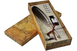 jerbro Handgemachte Dip Pen Englisch Kalligraphie Feder Schreibfeder Dip Quill Pen schreiben Tinte Set mit 5 Ersatzspitzen und Pen Nib Basis Calligraphy Set für Briefpapier Geschenk (Gray)