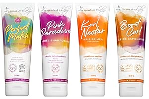 Les Secrets De Loly – Routine Cheveux Bouclés – Shampooing Perfect Match – Après-shampooing Pink Paradise – Leave-in Kurl Nectar – Gelée Capillaire Boost Curl – 4x250ml
