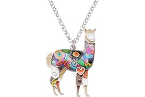 BONSNY Zinc Enamel Alloy South America Floral Alpaca Necklace Chain Pendant Jewelry For Women Charms Gift