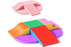 nmoiww Baby Foam Building Blocks, with Slide, Multiple Size Arches for Indoor Climbing, Large Building Blocks for Babies and Toddlers (colorful 6)