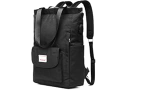 PORRASSO Damski plecak na laptopa, torba na pasku na ramię z portem ładowania USB, torba szkolna na laptopa 15,6 cala, plecak na co dzień, na uczelnię, do pracy, plecak podróżny