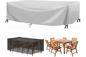 FLYACE Housse Table de Jardin, Housse Salon de Jardin Exterieur Rectangulaire Couverture de Protection Meubles ​Bâche Salon de Jardin Imperméable Anti-UV 600D Oxford Bache Table Exterieur 180x100x75cm