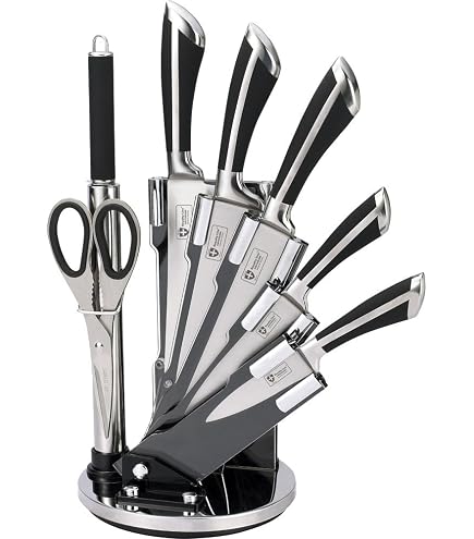 Royalty Line Set 7 Coltelli Da Cucina Colorati In Acciaio Inox + Pelapatate In Ceramica