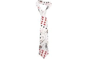 TOYANDONA Carte da gioco Cravatte Cravatte Poker Cubo Stampa Cravatta Partito Costume Accessori (Bianco)
