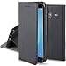 Produktbild Samsung Galaxy J5 2017 Hülle Flip case Schwarz - Moozy® Dünne magnetische Bookstyle Klapphülle mit Standfunktion und Silikon Handyhalter