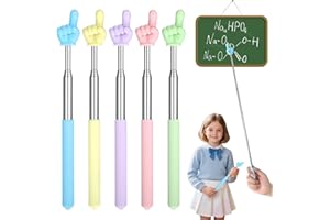 HUSHRICH 5Pcs Teacher Pointer Stick, Telescopic Pointer Finger Extendable Hand Finger Pointer for Elementary School Kindergarten Teacher Supplies Teacher's Day Gift, Extends to 27 In (Singer Finger)