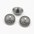 10Pcs Clothes Buttons - Metal Sewing Buttons Shank Round Shaped Button Set for Blazer, Suits, Sport Coat, Uniform, Jacket (25mm)
