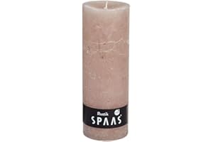 Spaas Rustic Unscented Pillar Candle, 95 Hours, Beige, D 68 mm x H 190 mm
