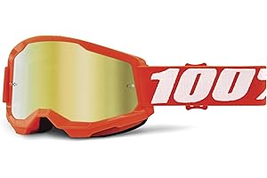 100% Maschera Strata 2 Neon Orange - Lente A Specchio Oro