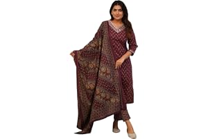 FABNEX Damski zestaw kurta | damski haftowany zestaw kurty | damskie zestawy kurty | zestaw damskich spodni kurta (K-91-92)