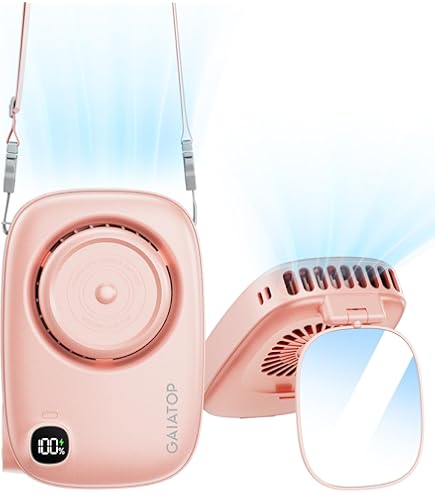 GAIATOP Ventilatore portatile portatile 3 in 1 mini ventilatore [tempo di raffreddamento massimo 17H ] con power bank, ricaricabile USB per viaggi, concerti, trucco, regali estivi per donne ragazze