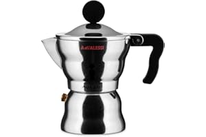 ‎ALESSI Alessi AAM33 / 1 - Design-Espresso-Kaffeemaschine, Aluminiumgehäuse, Griff und Knopf aus Thermoplastischem Harz, 1 Tasse, Silber