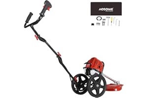 AOSOME Débroussailleuse à Roues Con Moteur à Essence 52 CM³ / 1,4 KW / 2 CV / 2 Temps