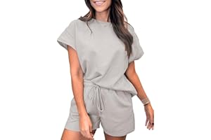 Veriliss Sport Pour Femmes Ete Short à Manches Courtes Ensemble De Pyjama Vêtements De Confortable Doux Respirant