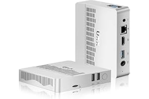 UXX Mini PC Supporto 512GB SSD Expansion, N3350 Business Desktop Computer 64GB eMMC, Small PC Gaming 4K IPS HDMI UHD Dual Display, BT, 2.4/5G WiFi, USB 3.0, per Ufficio/Casa